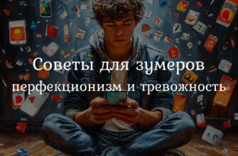 Молодой человек сидит на полу с телефоном, окружённый значками уведомлений и приложений.